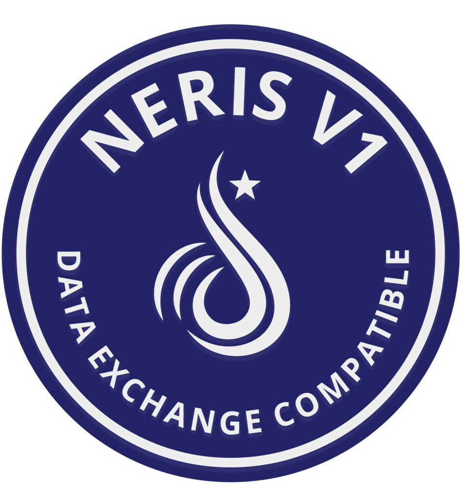 NERIS V1 Data Exchange Compatible seal, issued by the Fire Safety Research Institute