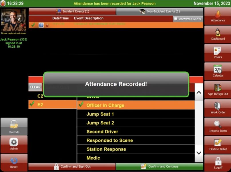 Kiosk iPad Attendance Recorded