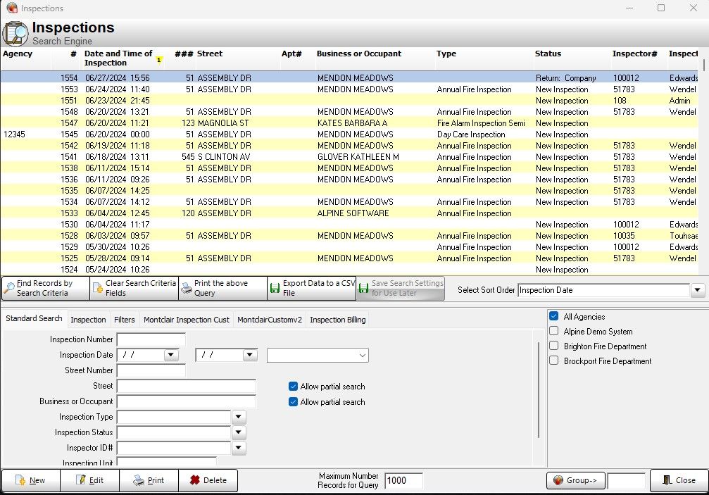 Fire Prevention Tracking Data