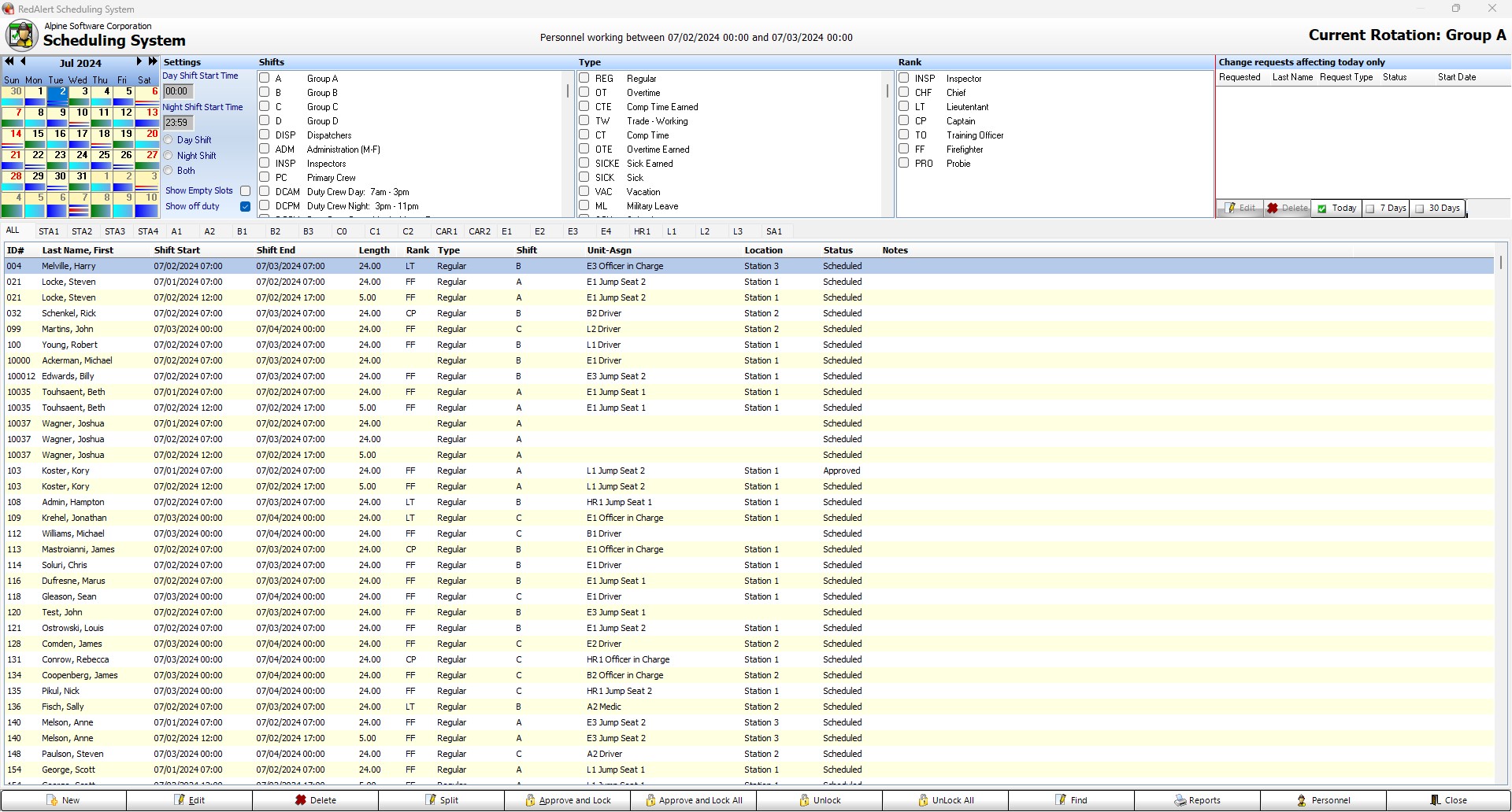 Reporting Personnel Scheduling closeup